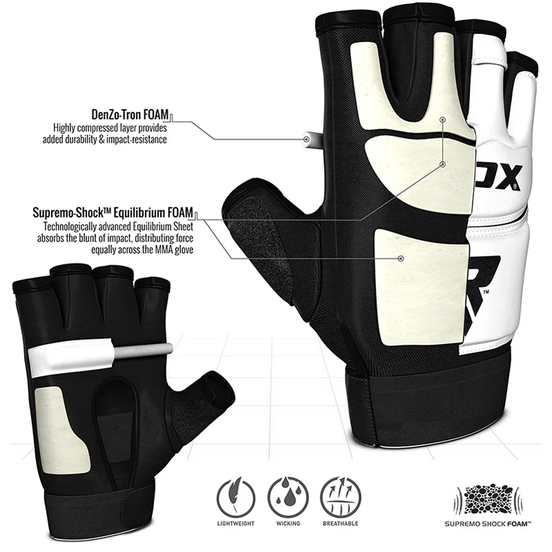 RDX T2 White Taekwondo Gloves - Image 2