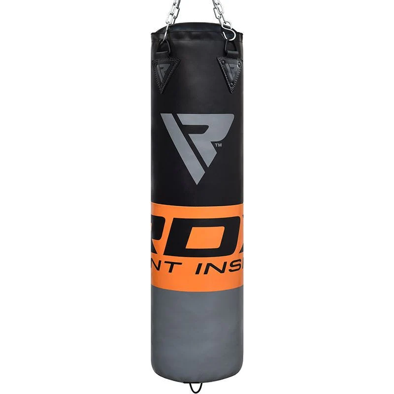 RDX F12 4ft / 5ft 3-in-1 Punch Bag & Mitts Black / Orange / Gray / White Set - Image 3