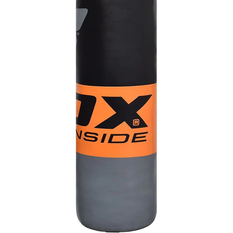 RDX F12 4ft / 5ft 3-in-1 Punch Bag & Mitts Black / Orange / Gray / White Set - Image 5