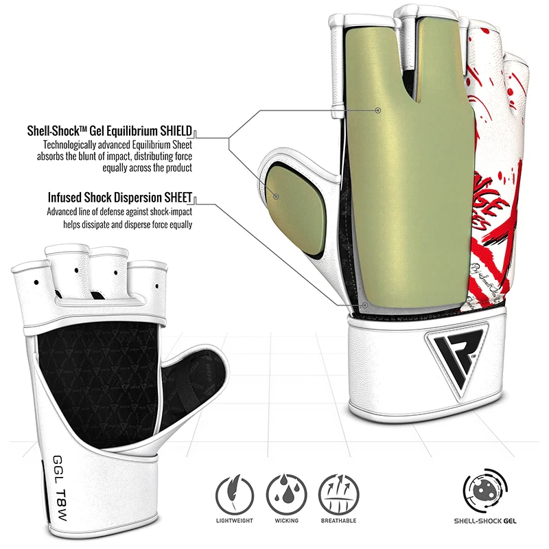 RDX T8 Revenge X Leather MMA Gloves - Image 2