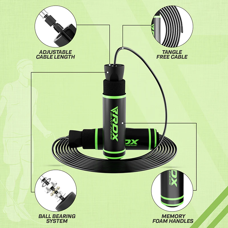 RDX SR Adjustable 10.3ft Non-Slip Memory Foam Soft Handles Skipping Rope - Image 15