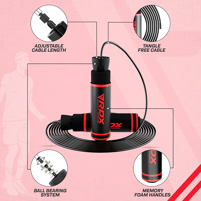 RDX SR Adjustable 10.3ft Non-Slip Memory Foam Soft Handles Skipping Rope - Image 4