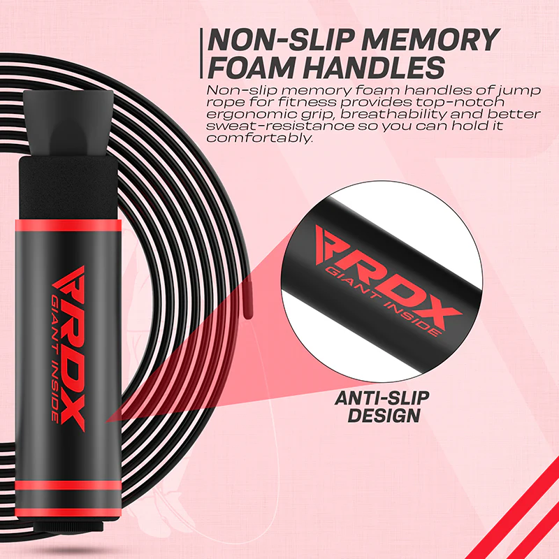 RDX SR Adjustable 10.3ft Non-Slip Memory Foam Soft Handles Skipping Rope - Image 5