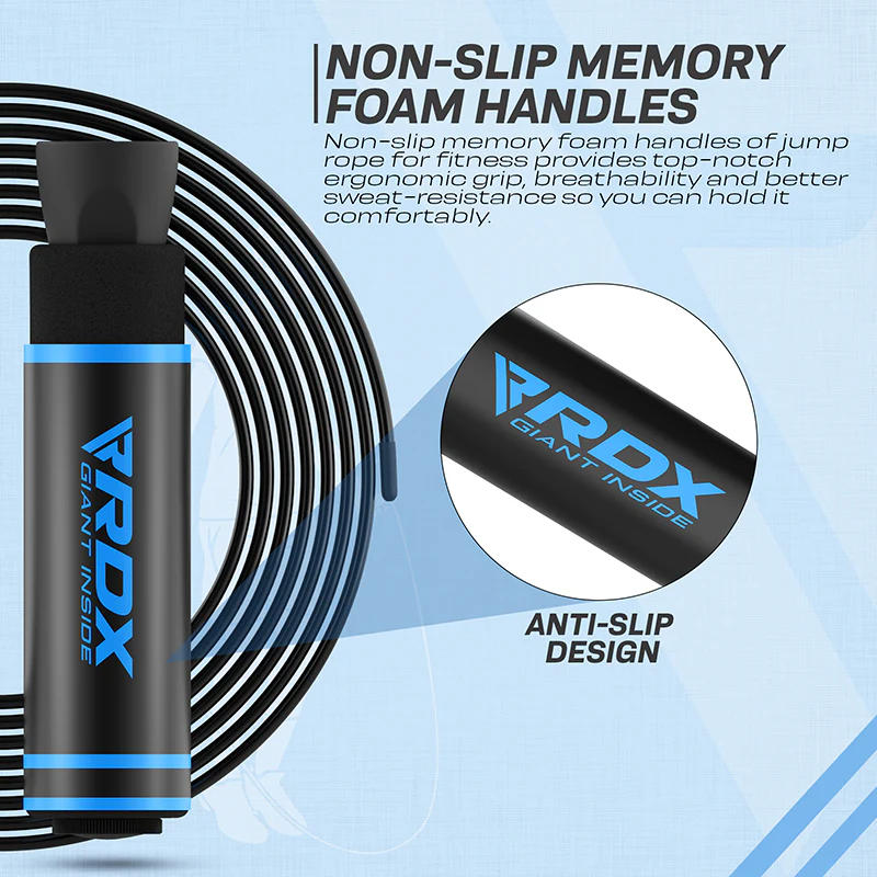 RDX SR Adjustable 10.3ft Non-Slip Memory Foam Soft Handles Skipping Rope - Image 8