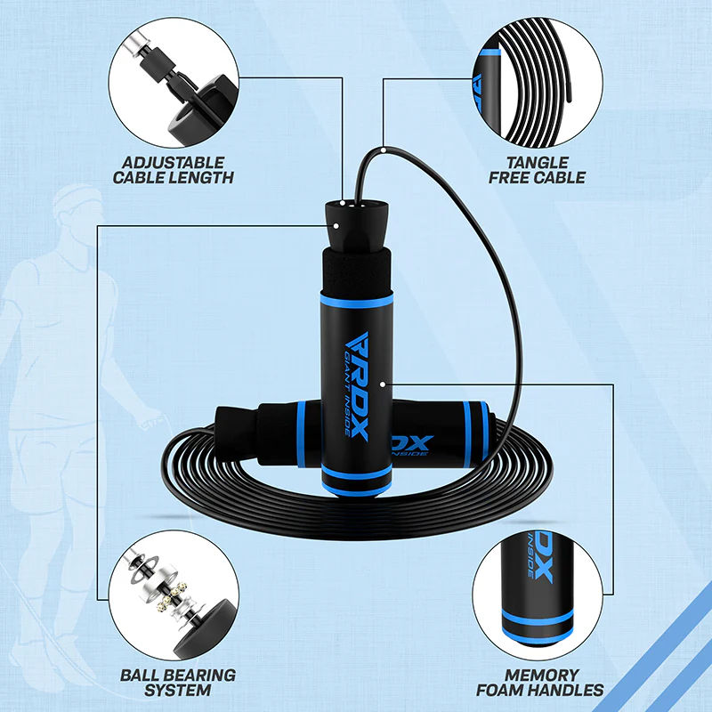 RDX SR Adjustable 10.3ft Non-Slip Memory Foam Soft Handles Skipping Rope - Image 9