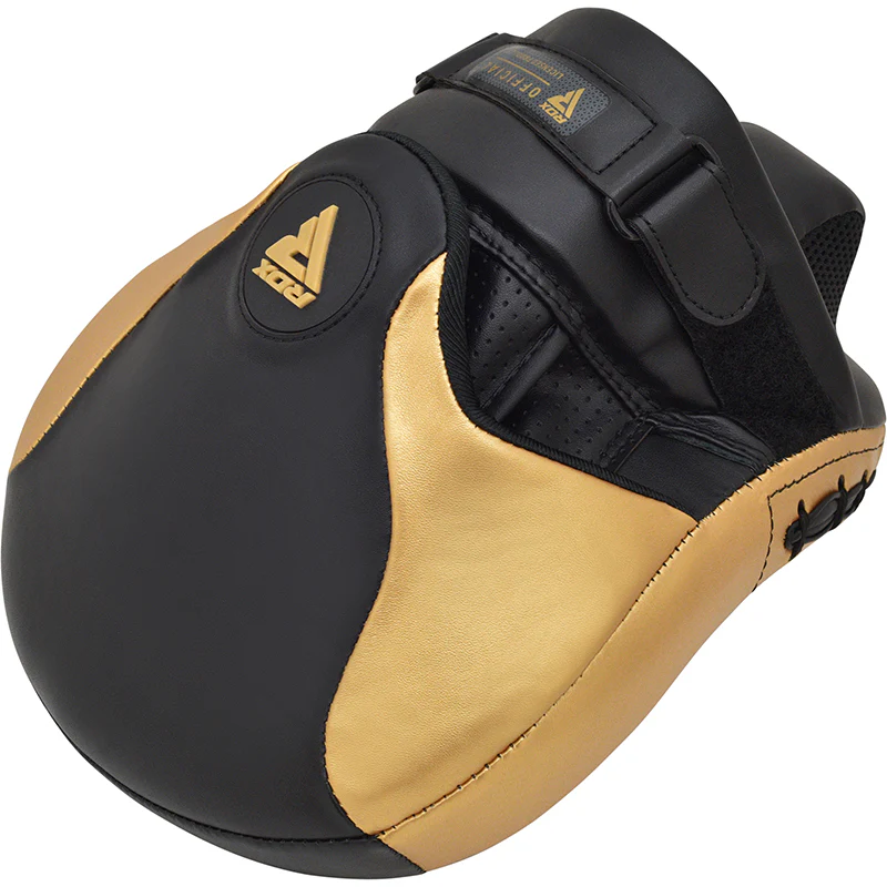 RDX T13 Boxing Gloves & Focus Pads Golden / Black - Image 13