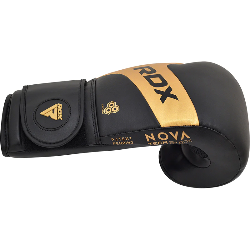 RDX T13 Boxing Gloves & Focus Pads Golden / Black - Image 4