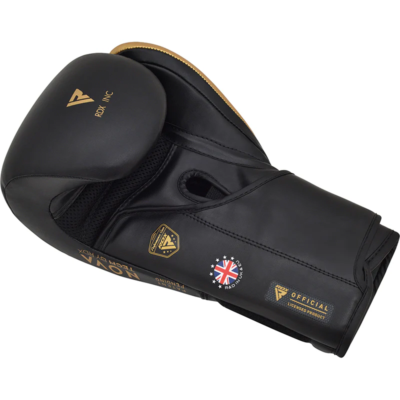 RDX T13 Boxing Gloves & Focus Pads Golden / Black - Image 5