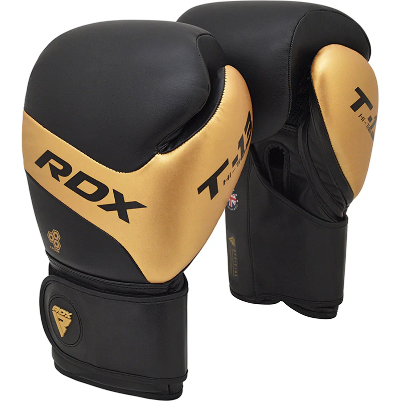 RDX T13 Boxing Gloves & Focus Pads Golden / Black - Image 7