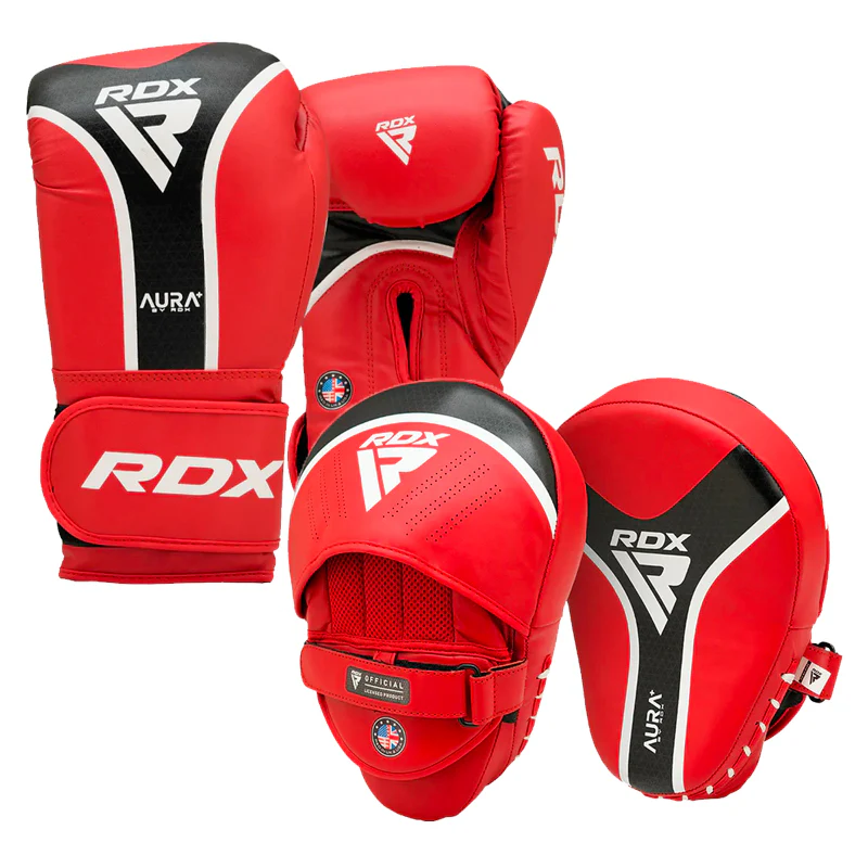 RDX T17 Aura Plus boxing glove with pads bundle - Image 2