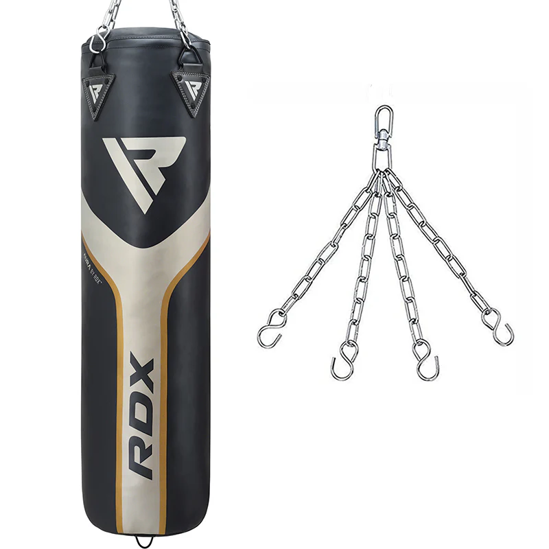 RDX T17 AURA 4ft / 5ft 2-in-1 Training Punch Bag in Pearl Black / White / Golden Set