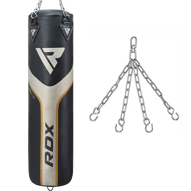 RDX T17 AURA 4ft / 5ft 2-in-1 Training Punch Bag in Pearl Black / White / Golden Set - Image 6