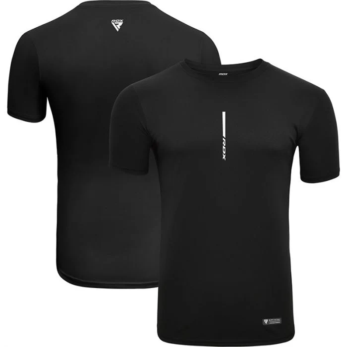 RDX T2 Black Short Sleeves Sweat-Wicking Gym T-Shirt - Image 3