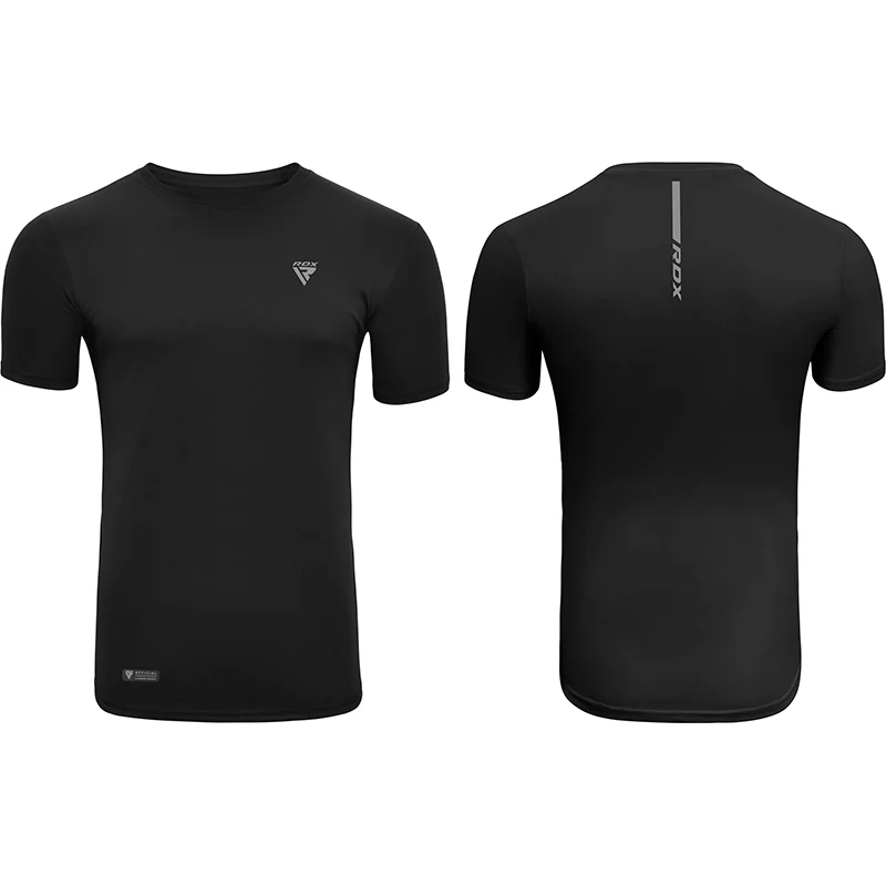 RDX T2 Black Short Sleeves Sweat-Wicking Gym T-Shirt - Image 3