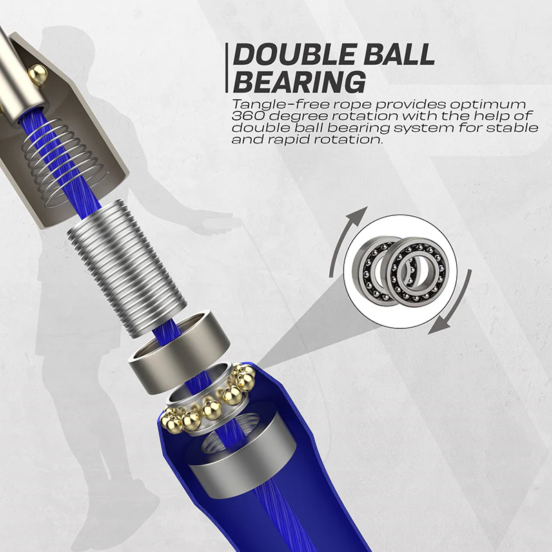RDX W2 Adjustable 10.3ft Skipping Rope with Non-Slip Aluminum Handles - Image 7