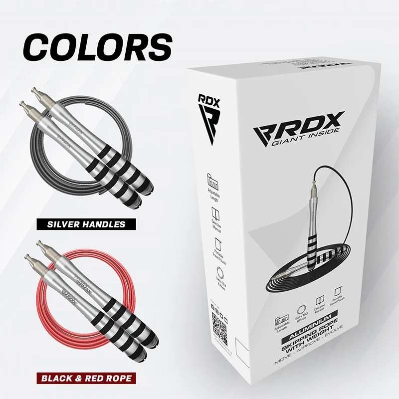 RDX S1 Weighted 10.3ft Non-Slip Aluminum Handles Skipping Rope - Image 7