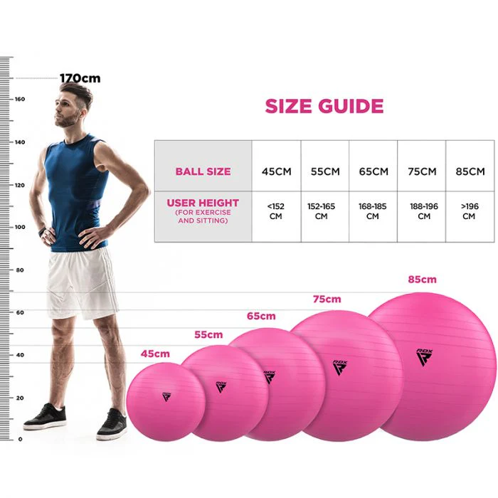 RDX B1 Inflatable Anti-Slip Yoga Ball with Portable Foot Air Pump - Image 12