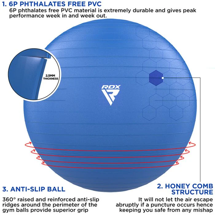 RDX B1 Inflatable Anti-Slip Yoga Ball with Portable Foot Air Pump - Image 15