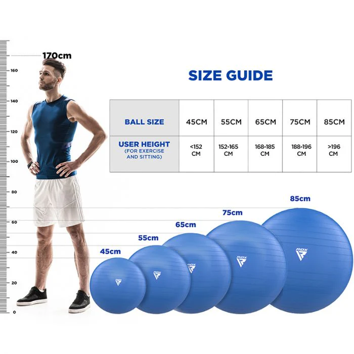 RDX B1 Inflatable Anti-Slip Yoga Ball with Portable Foot Air Pump - Image 17