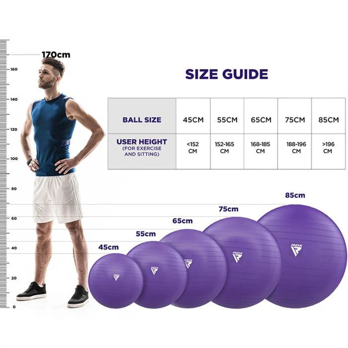 RDX B1 Inflatable Anti-Slip Yoga Ball with Portable Foot Air Pump - Image 21