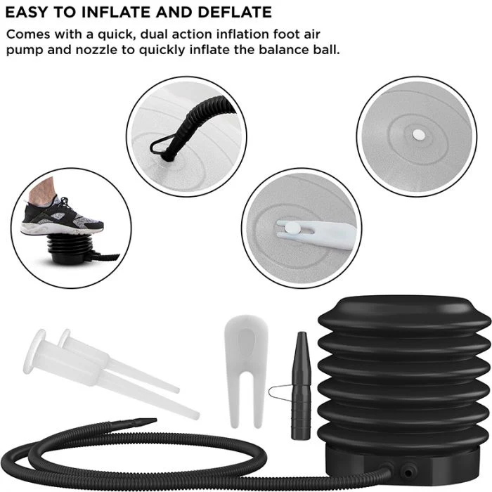 RDX B1 Inflatable Anti-Slip Yoga Ball with Portable Foot Air Pump - Image 23