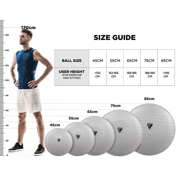 RDX B1 Inflatable Anti-Slip Yoga Ball with Portable Foot Air Pump - Image 25