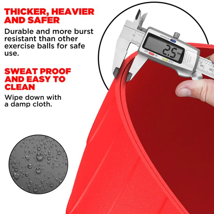 RDX B1 Inflatable Anti-Slip Yoga Ball with Portable Foot Air Pump - Image 8