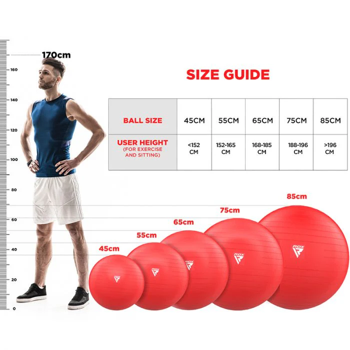 RDX B1 Inflatable Anti-Slip Yoga Ball with Portable Foot Air Pump - Image 9
