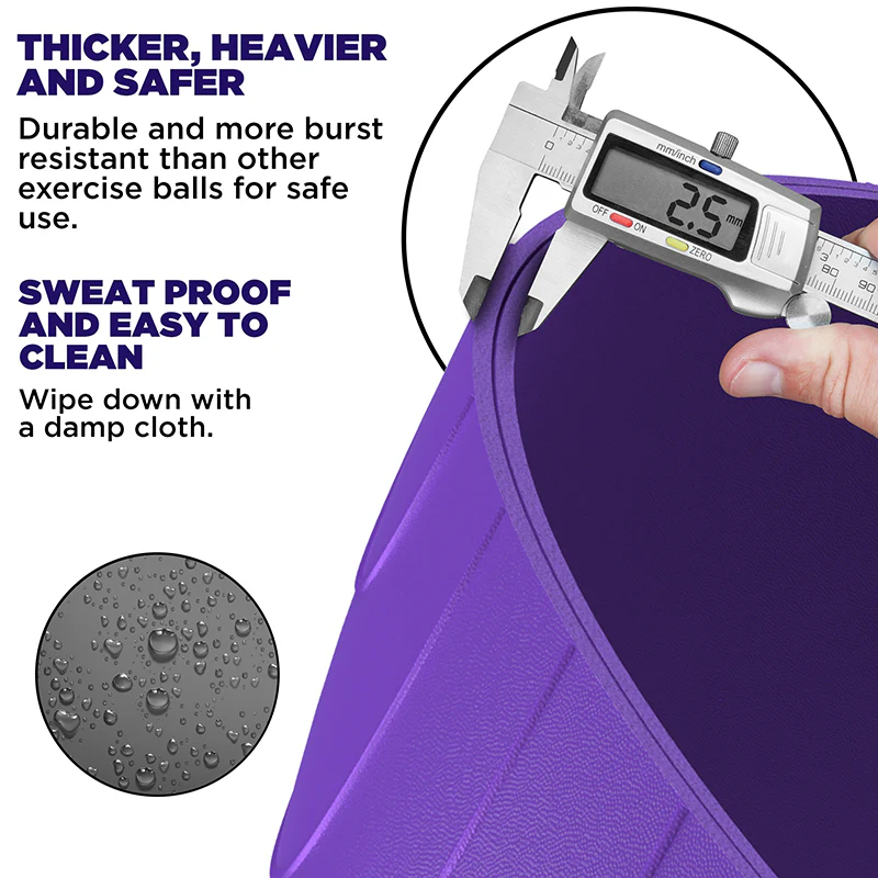 RDX B2 Inflatable Yoga Ball with Anti-Slip Base, Resistance Tubes & Air Pump - Image 27
